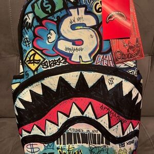 Sprayground Colorful Graffiti Shark Backpack